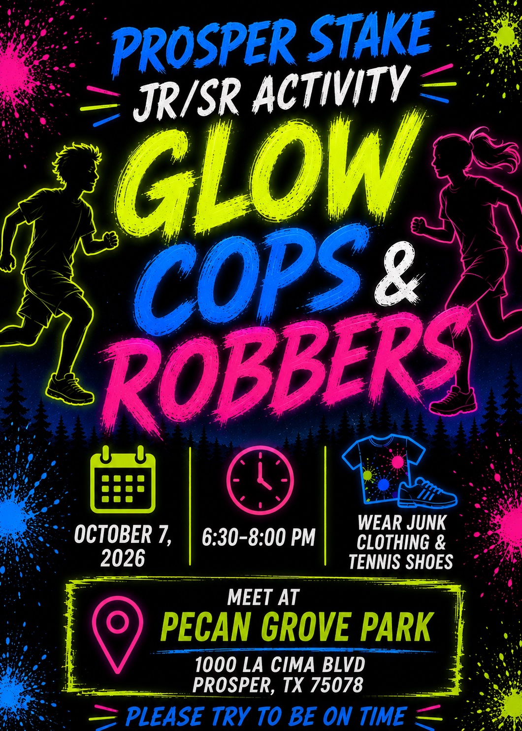 JR/SR Glow Cops and Robbers flyer