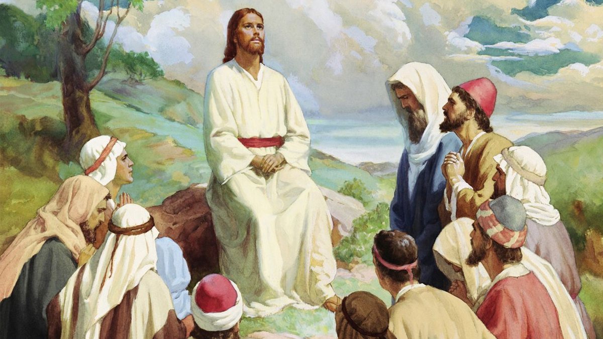 Painting of Jesus Christ teaching His disciples